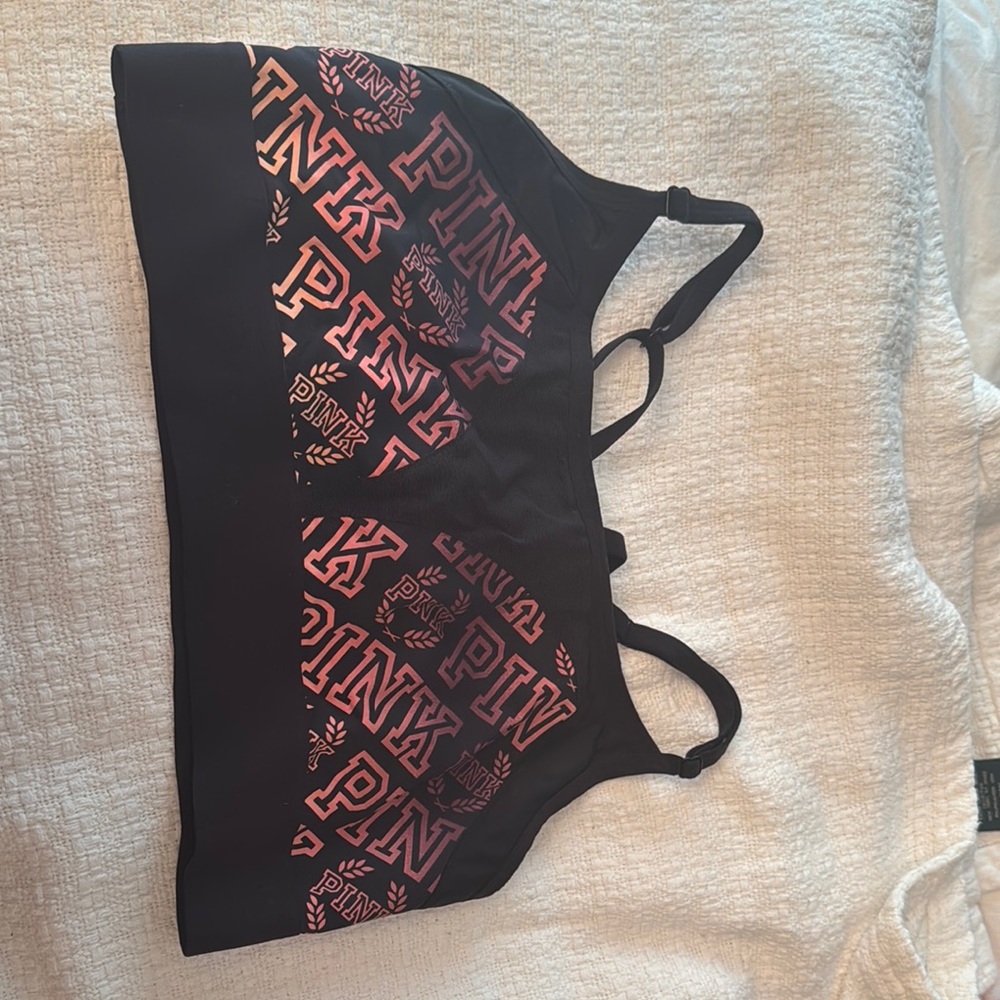 Black and Pink Sports Bra
